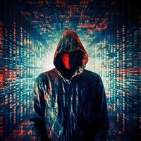 Anonymous hacker. Concept of cybercrime, cyberattack, dark web. photo