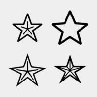 Star vector icons. Set of star symbols vector isolated on white background