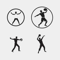 set of athletes playing basketball vector isolated on white background