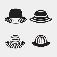 negro sombrero y gorra icono aislado en blanco antecedentes. sombrero icono. tocado sombrero. conjunto íconos vistoso. vector ilustración