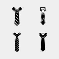 Corbata negro siluetas vector aislado en blanco antecedentes