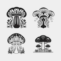 mushrooms and mushroom vector illustration design