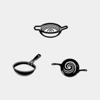 set of Frying pan vector icon vector isolated on white background