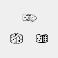 set of Game dice isometric icons set isolated vector illustration