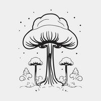 mushroom mystical icon vector isolated on white background