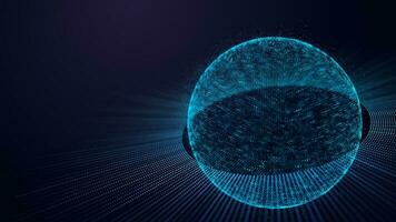 Scientific and technical sphere. Connection to the global network. Protection of cloud data. The concept of big data, digital technology and security security. 3d rendering photo