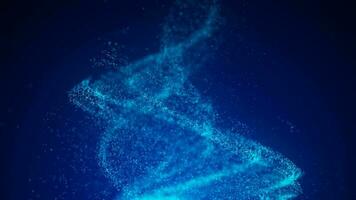 A vortex of dust particles. Illustration of a whirlpool on a blue background. The effect of levitation. Dynamic, explosive wave. Big data. 3D rendering photo