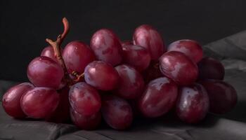 Juicy grape bunches, ripe and fresh, perfect for winemaking generated by AI photo