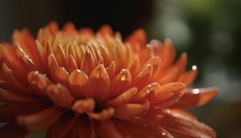 Vibrant gerbera daisy blossom in wet meadow, focus on foreground generated by AI photo