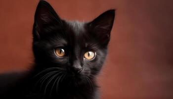 mullido gatito curioso con encantador azul ojos generado por ai foto