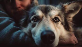 Cute purebred puppies playing, loyalty and friendship shown generated by AI photo