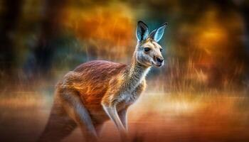 Fluffy deer ear in tranquil forest meadow generated by AI photo