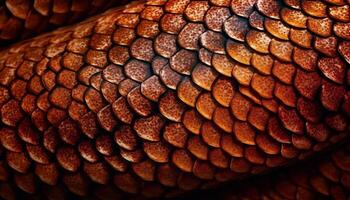 Yellow snakeskin pattern on reptile textured skin generated by AI photo