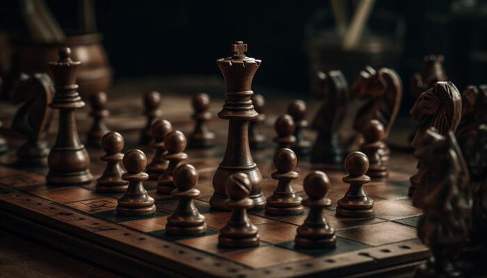 Premium AI Image  Closeup Wallpaper chess pieces on a board