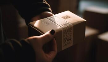 One person holding Bible, reading religious text generated by AI photo