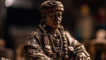 Toy soldiers, plastic army men, battle figurines generated by AI photo