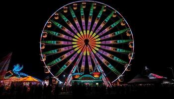 Spinning wheel of joy at carnival celebration generated by AI photo