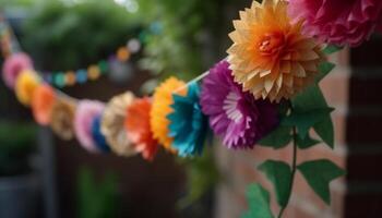 Vibrant colors of nature in floral arrangement photo