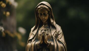 pequeño estatua simboliza espiritualidad y amor en cristiandad historia generado por ai foto