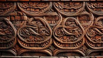 indígena cultura decoración en antiguo templo restos generado por ai foto