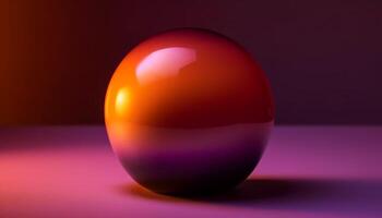 Levitating sphere with abstract reflections and glow generated by AI photo