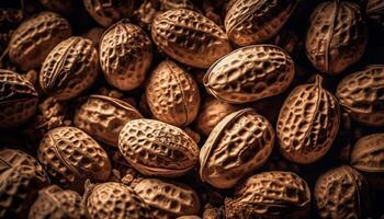 Healthy snack organic peanut in plant pod generated by AI photo