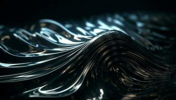 Smooth metallic wave pattern reflects futuristic creativity generated by AI photo
