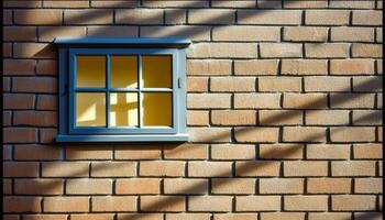 Abstract brick pattern on old building exterior with modern architecture generated by AI photo