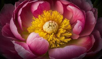 pétalo belleza en naturaleza flor cabeza amarillo antecedentes generado por ai foto