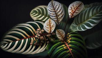 Green nature patterns of tropical fern fronds generated by AI photo