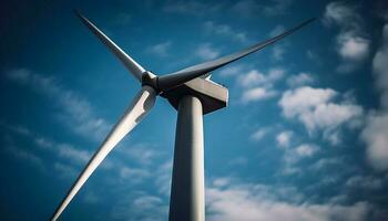 alternativa energía torneado viento dentro electricidad al aire libre generado por ai foto