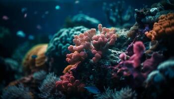 Colorful reef teeming with sea life adventure generated by AI photo