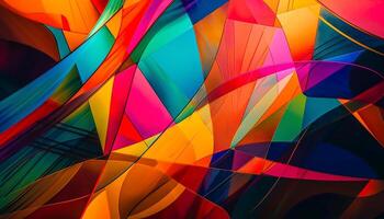 Vibrant colors and shapes create futuristic elegance generated by AI photo