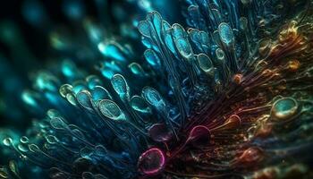 Glowing underwater tentacle reef a bright abstract design generated by AI photo