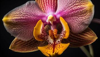 Exotic moth orchid blossoms with fragility and elegance generated by AI photo