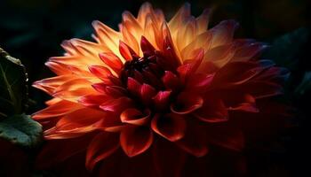 Vibrant multi colored dahlia blossom, a gift of nature beauty generated by AI photo