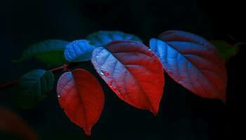 Vibrant autumn leaf pattern in close up, reflecting organic beauty generated by AI photo