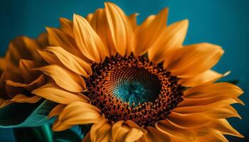 vibrante girasol pétalo, macro cerca arriba de soltero flor en naturaleza generado por ai foto