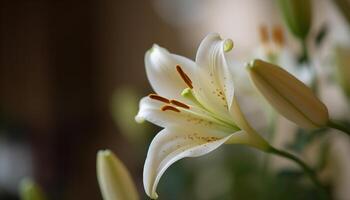 frescura y belleza en naturaleza un cerca arriba de un soltero flor generado por ai foto