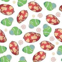 Vintage Decorative Vector Seamless Pattern with Colorful Seashells. Seashells Vector Pattern for Design, Fabric, Printing, Scrapbooking