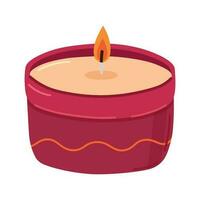 Hand Drawn Vector Candle for Relax and Spa in Home. Decorative Aroma Container Candle