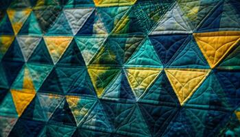 Geometric shapes in vibrant colors create futuristic textured wallpaper design generated by AI photo