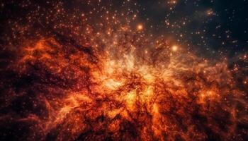 Galactic inferno exploding star ignites vibrant nebula in space fantasy generated by AI photo