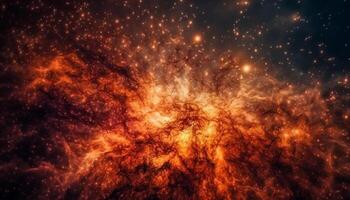 Galactic inferno exploding star ignites vibrant nebula in space fantasy generated by AI photo