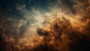God majestic landscape illuminated by vibrant Milky Way galaxy generated by AI photo