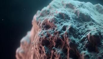 Abstract underwater fractal reveals microscopic bacterium in high scale magnification generated by AI photo