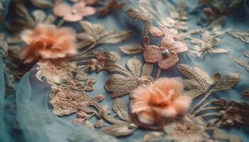 Rustic elegance in homemade wool decoration celebrates autumn beauty generated by AI photo