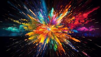 Explosive celebration Bright star shapes illuminate the dark galaxy backdrop generated by AI photo