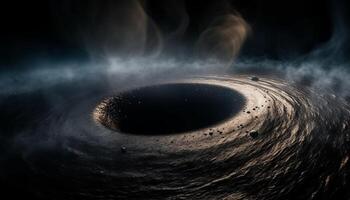 resumen circulo órbitas galaxia oscuro planeta en futurista ilustración generado por ai foto