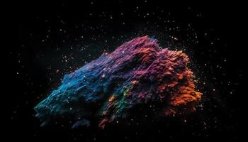submarino galaxia brillante multi de colores arrecife iluminado por estrella campo generado por ai foto